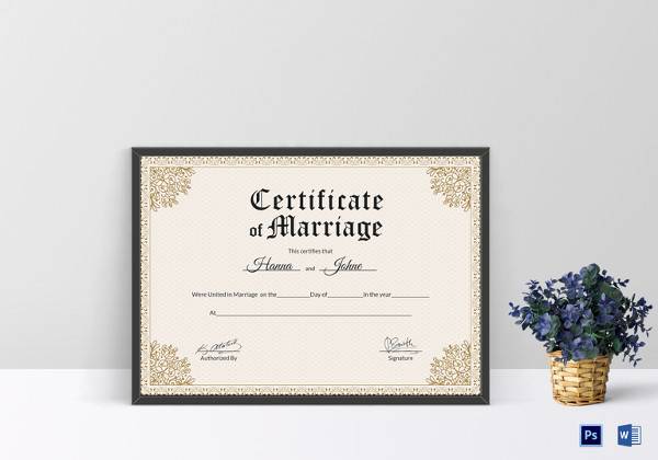 keepsake marriage certificate template
