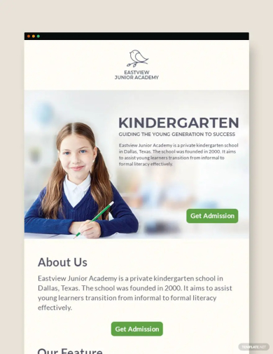 kindergarten email newsletter template