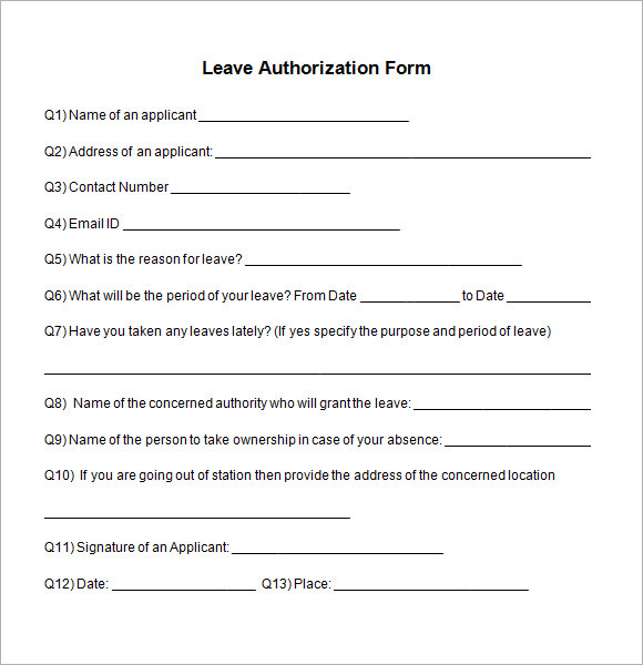 leave authorization form