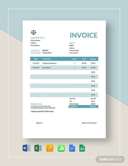 consultation invoice template