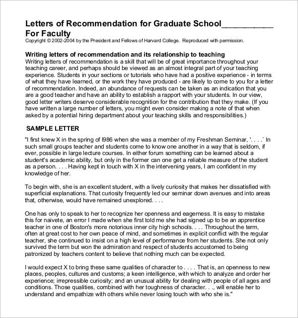 letter of recommendation for graduate school scholarship