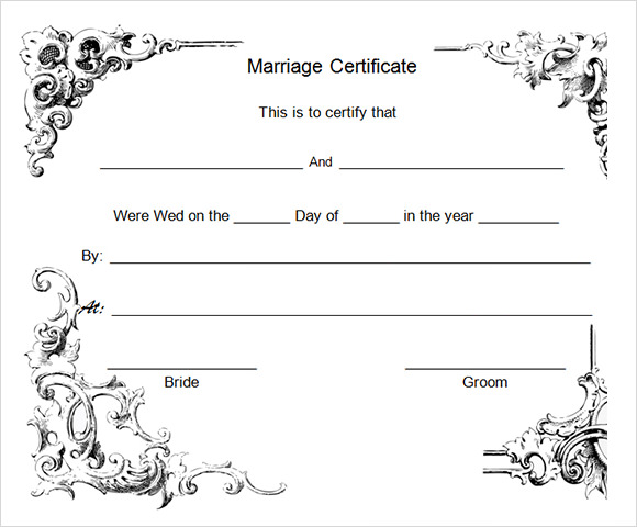 FREE 17 Sample Marriage Certificate Templates In PDF MS Word