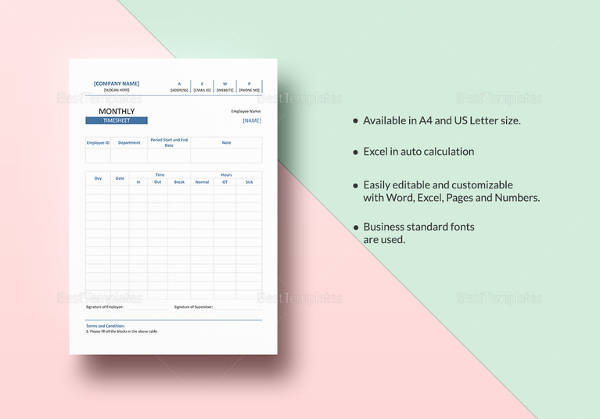 monthly timesheet template4