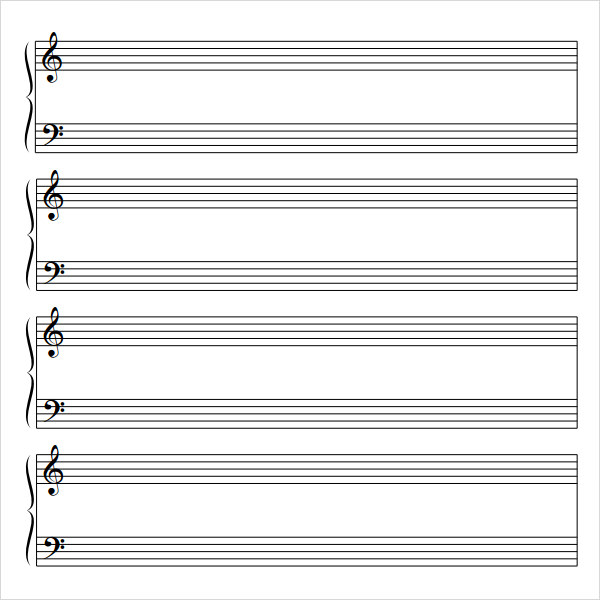 FREE 8 Sample Music Staff Paper Templates In PDF MS Word
