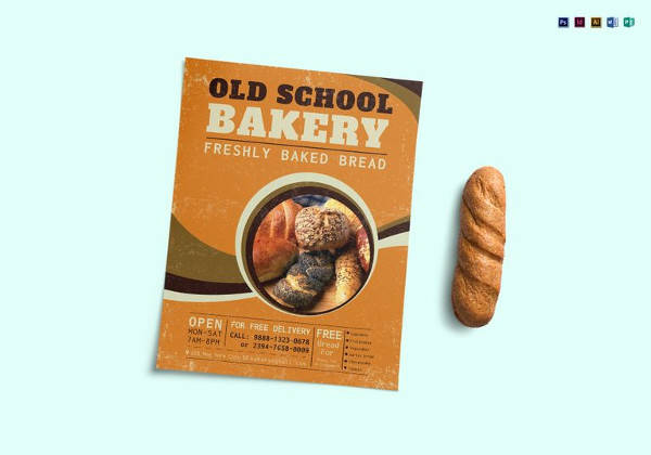 old school bakery flyer template