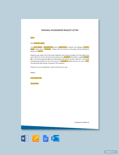 personal sponsorship request letter template