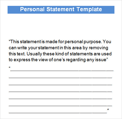 personal statement template