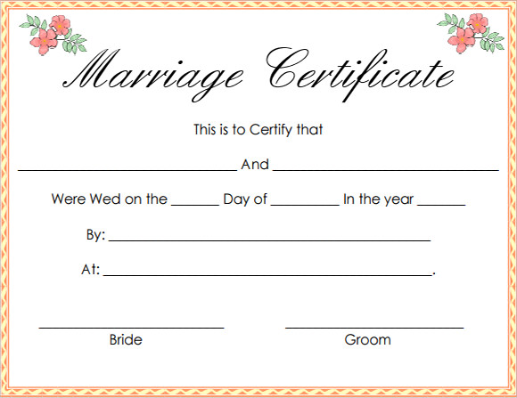 18 Sample Marriage Certificate Templates To Download Sample Templates 