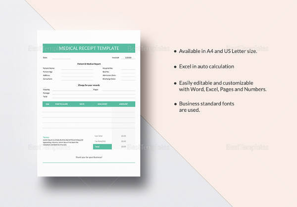 19 medical receipt templates sample templates