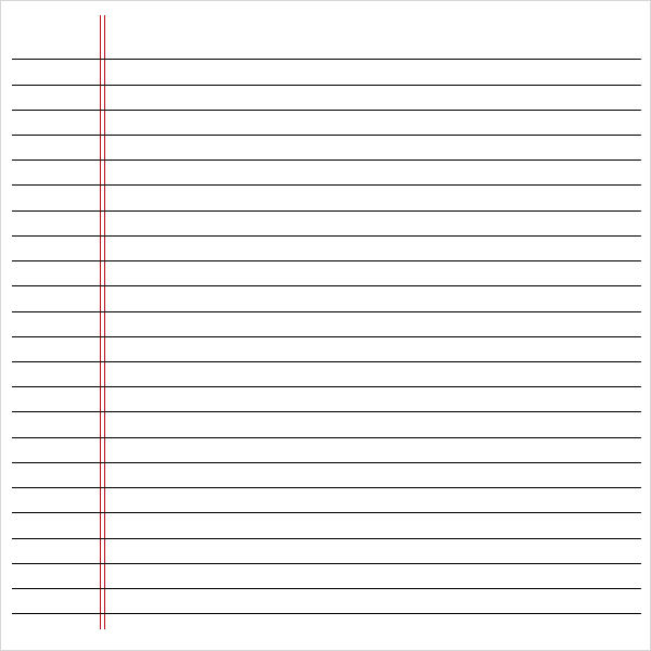 printable notebook paper template