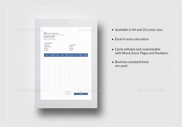 printable project timesheet template