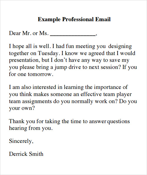 professional email template