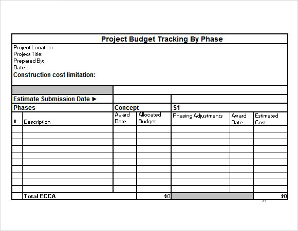 project budget tracking excel