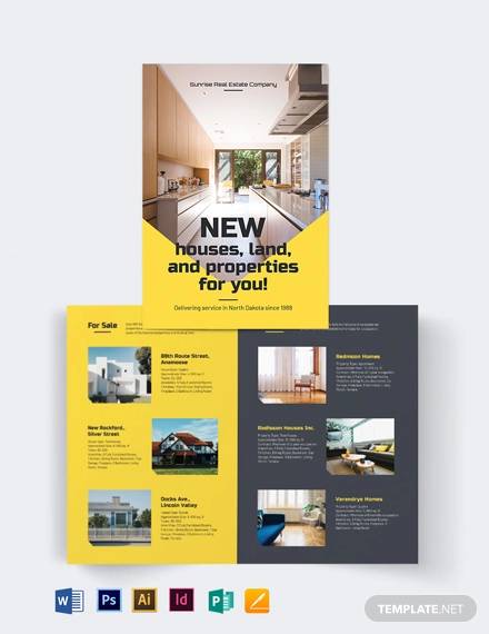 real estate company bi fold brochure template