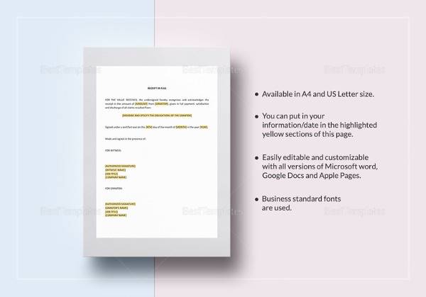 receipt template to print