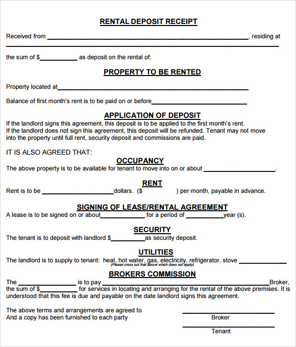 16 Sample Deposit Receipt Templates to Download Sample Templates