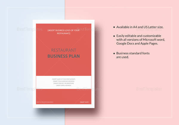 restaurant business plan template in word