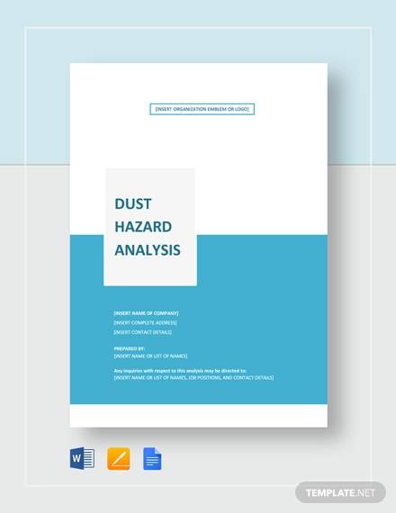 sample dust hazard analysis