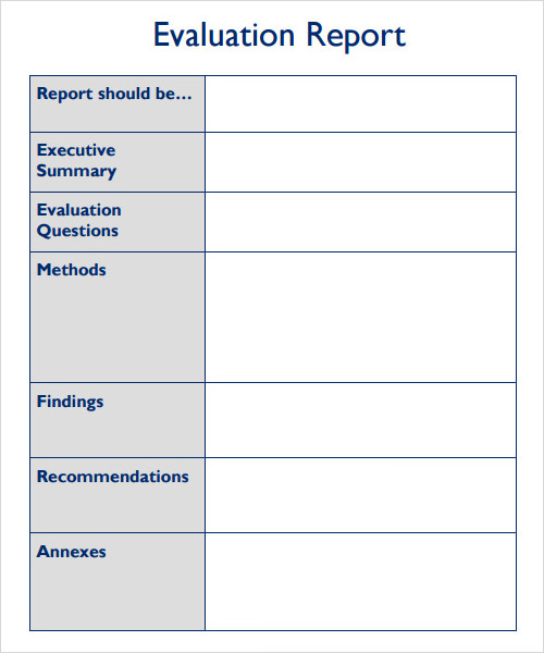 Writing an evaluation report