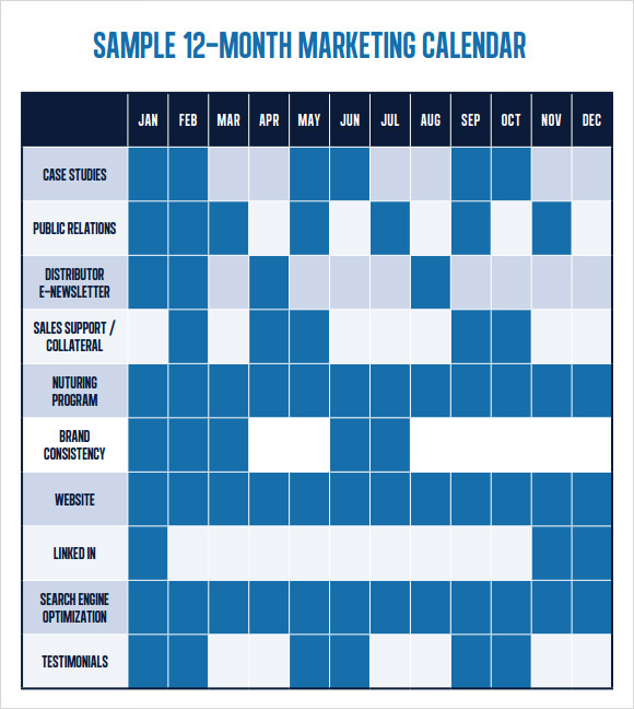 sample marketing calendar