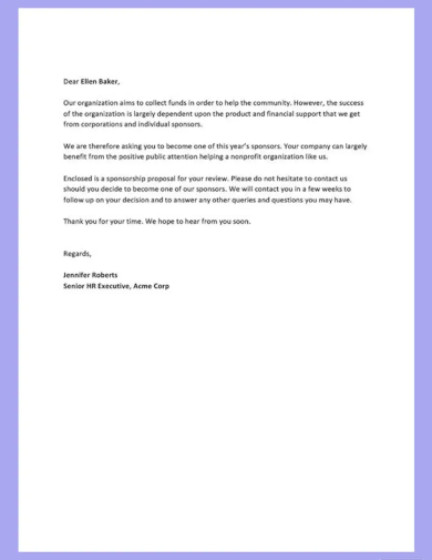 sample sponsorship letter template