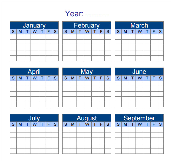 Full Year Calendar Printable