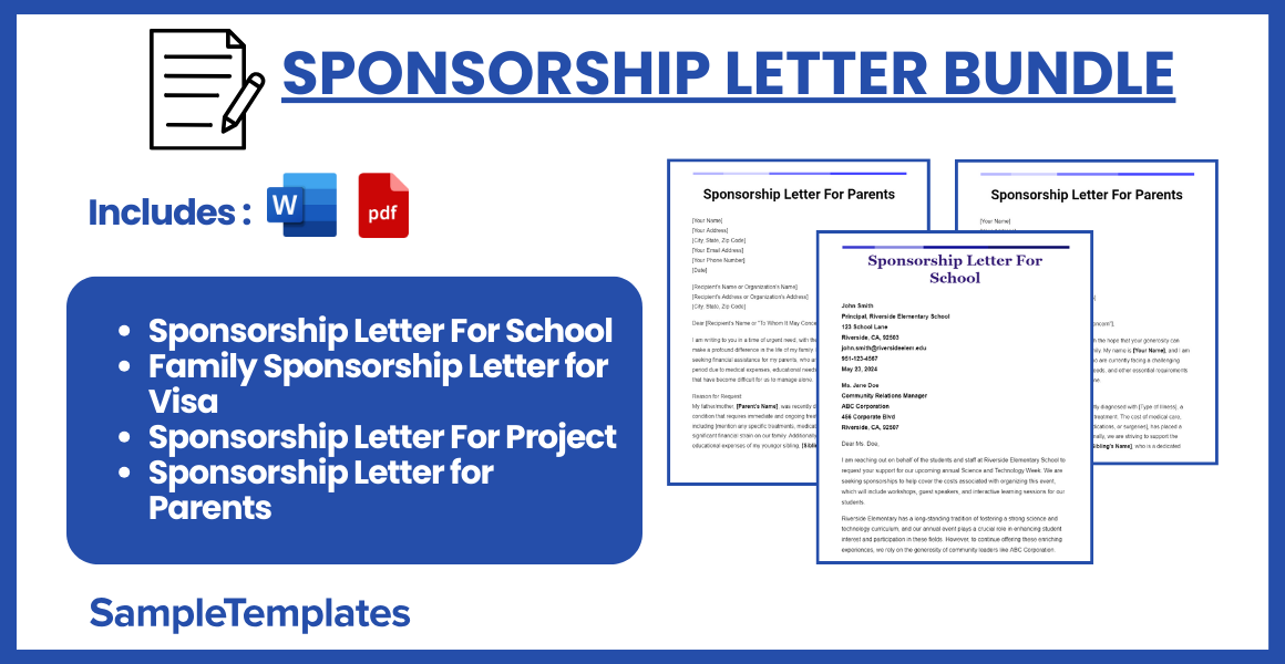 sponsorship letter bundle
