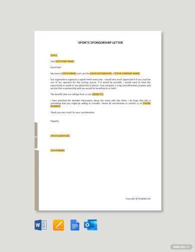 sports sponsorship letter template