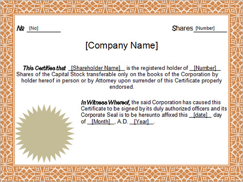 Sample Stock Certificate Template from images.sampletemplates.com