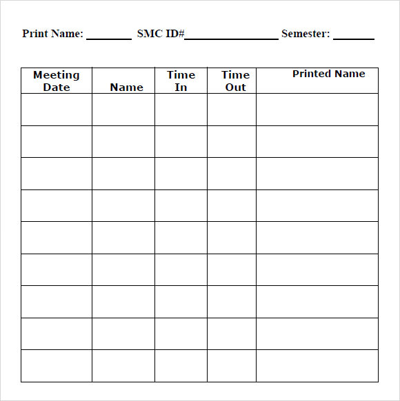 7 Sample Blank Timesheets Sample Templates