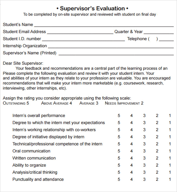 Manager Evaluation - 6 Free Download for PDF