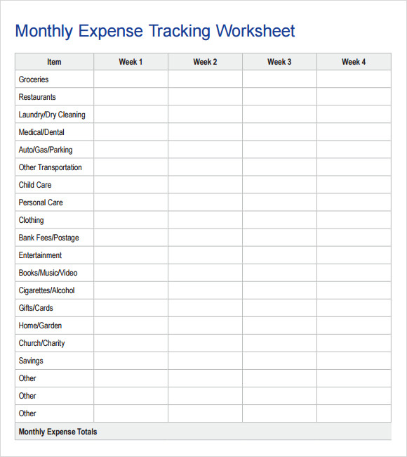 template for home expenses budget tracker