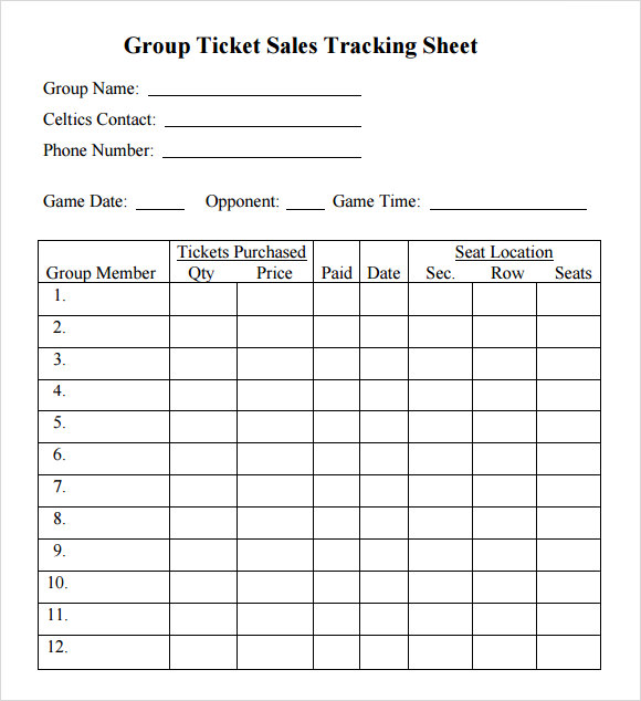 ticket sales tracking template download