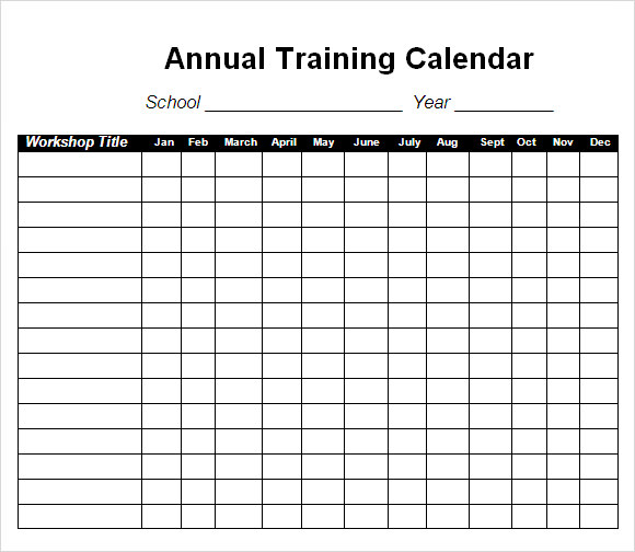 Military Training: Military Training Calendar