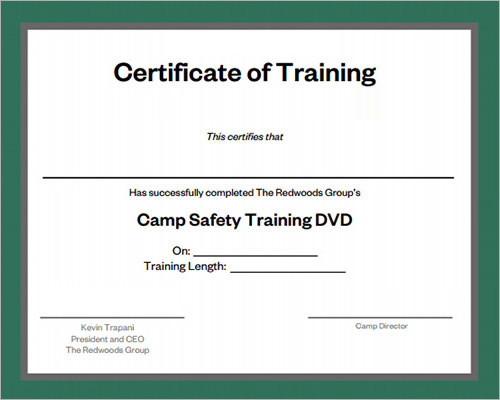 training certificate