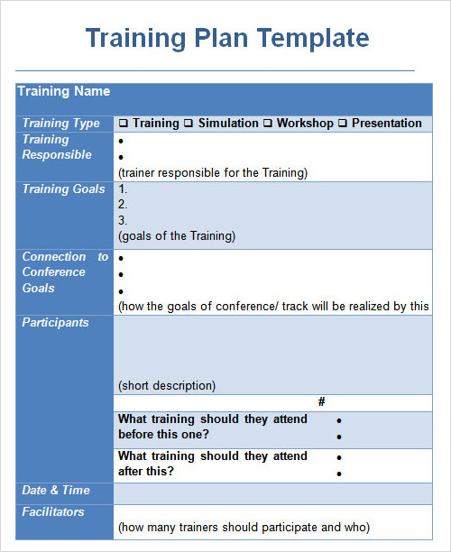 training package template