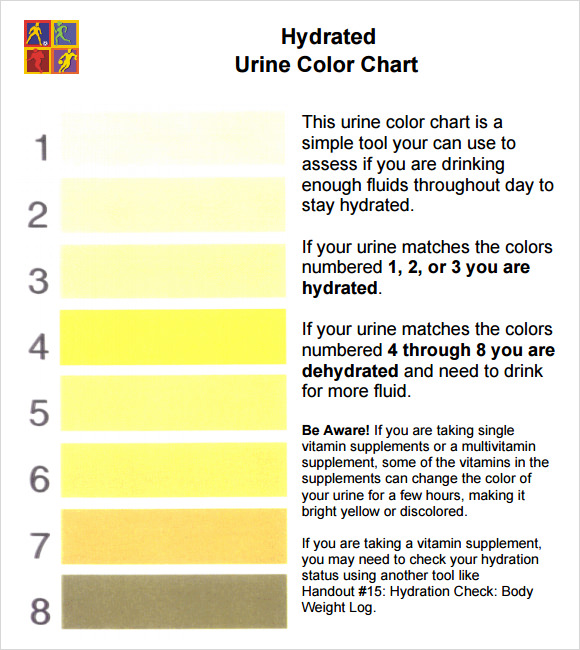 urine color chart for hydration