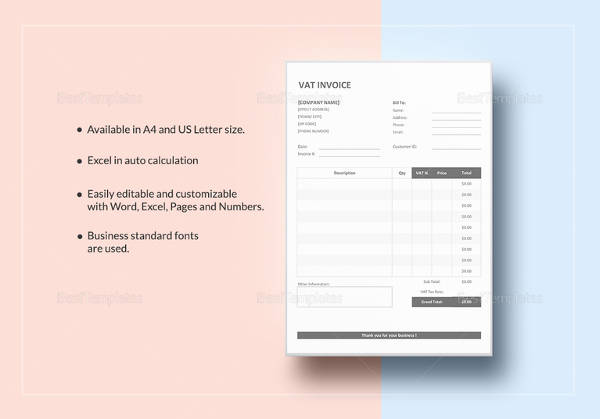 vat invoice template
