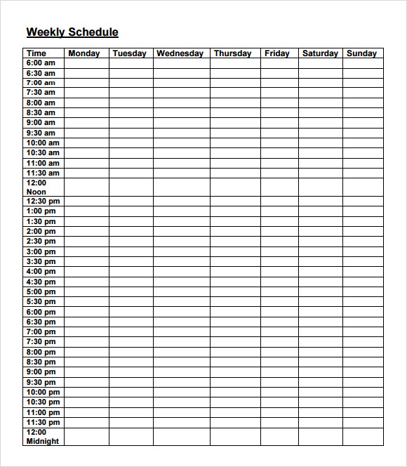 17 sample weekly calendars sample templates