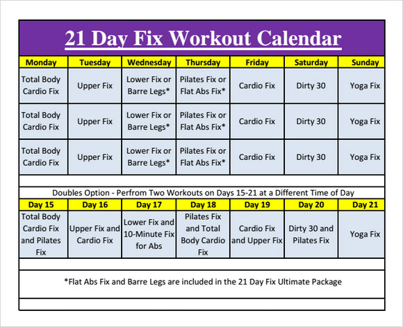 Free 9 Workout Calendar Templates In Free Samples Examples