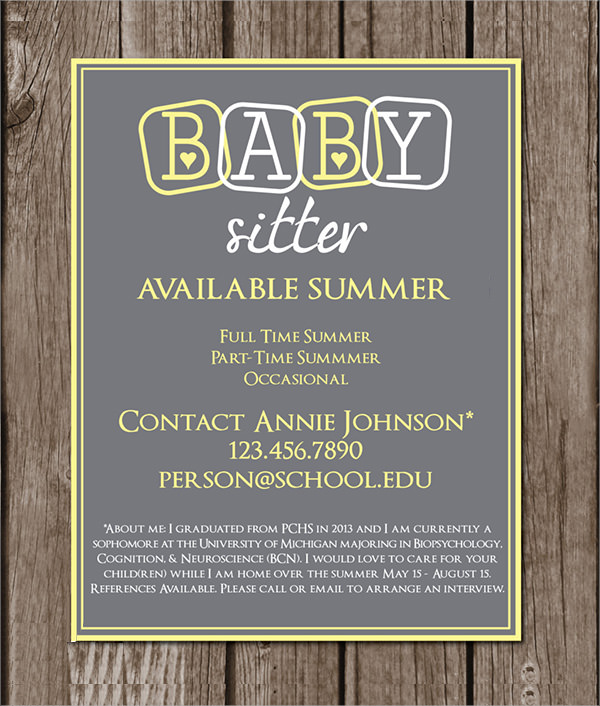 Babysitter Invitation Template