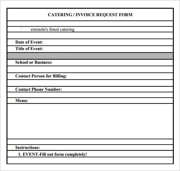 catering invoice sample