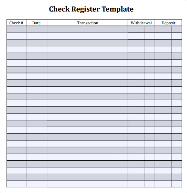 Check Register Template Pdf Flyer Template