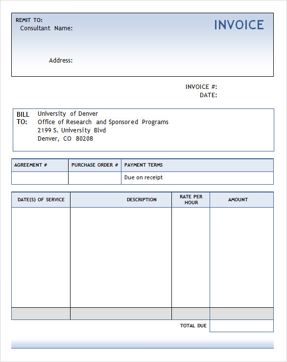 consultation invoice template