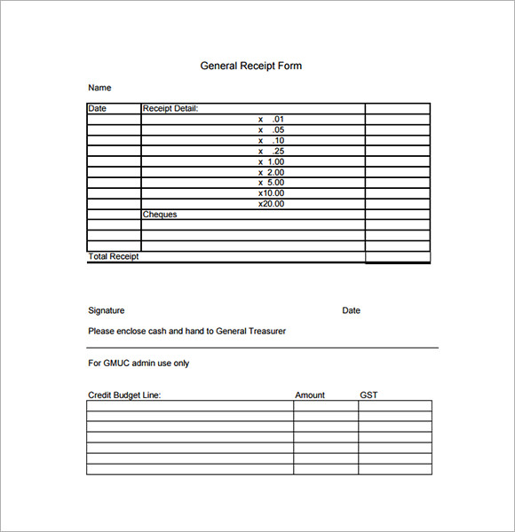 FREE 20 Sample General Receipt Templates In Google Docs