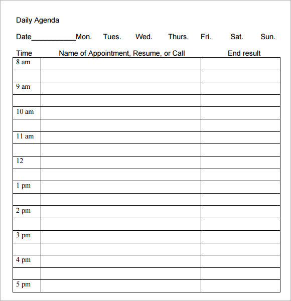 daily agenda planner