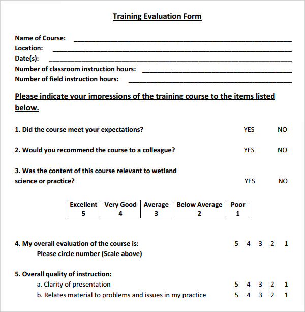 excel evaluation template