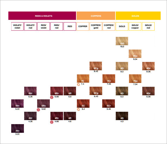 hair color chart pdf