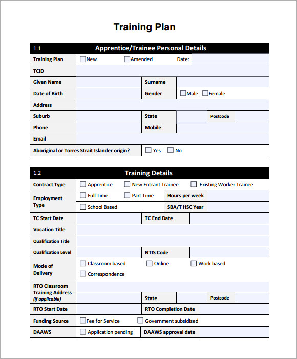 training agenda template