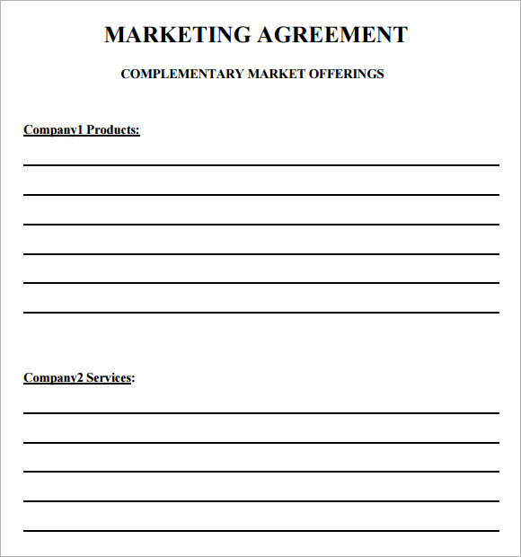 marketing agreement form